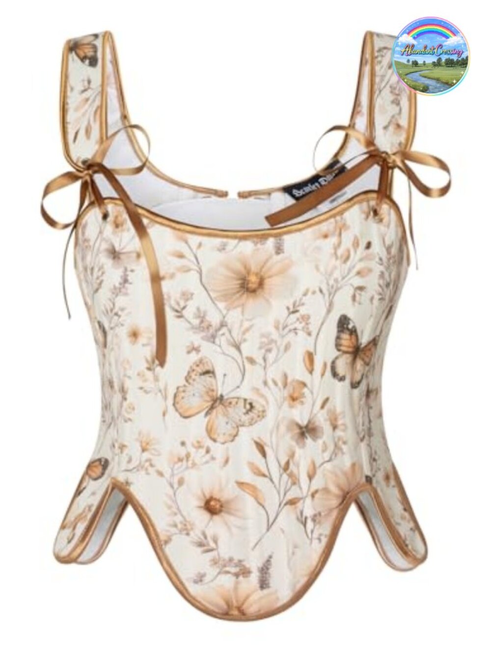 Womens Renaissance Corset Top Floral Lace Up Bustier
